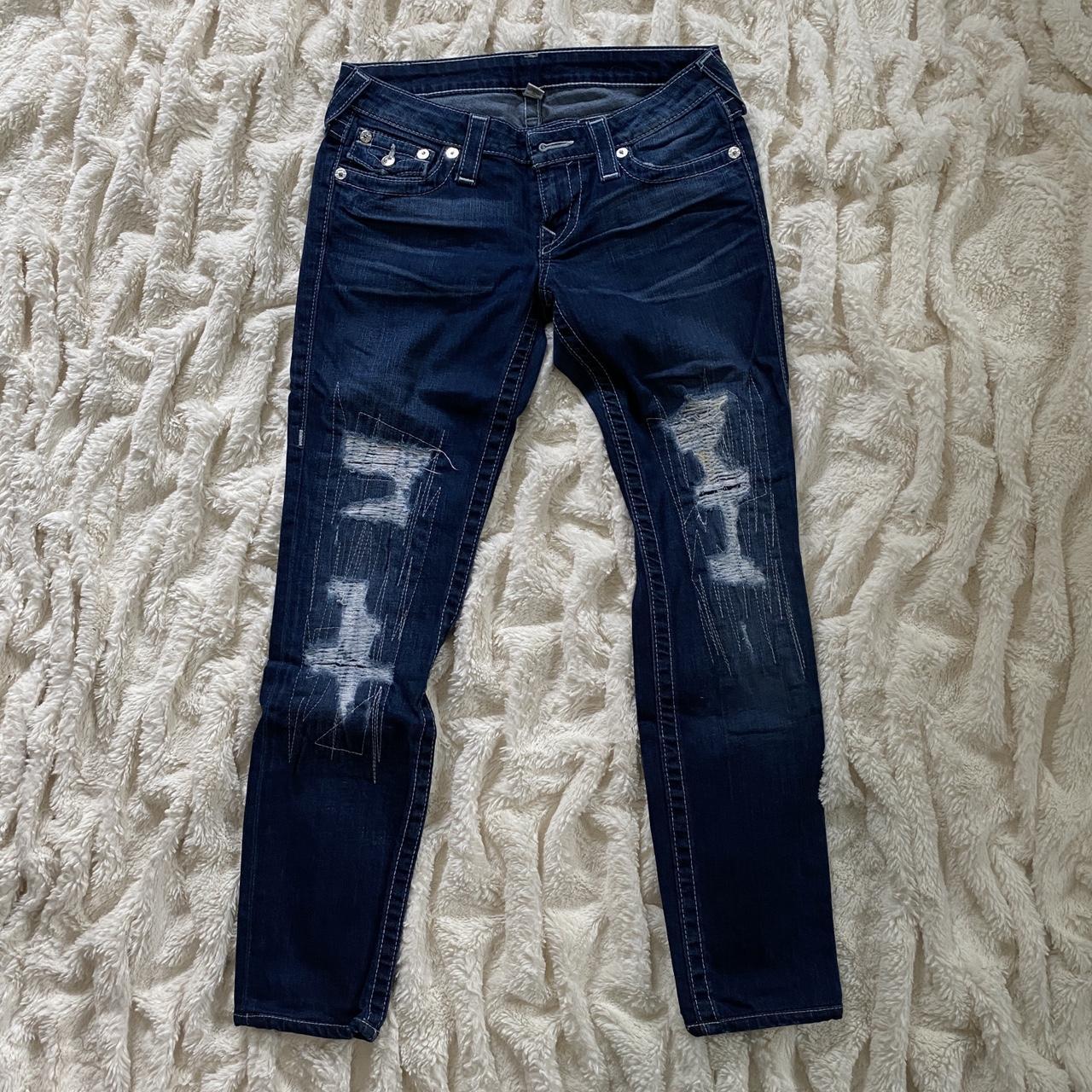 True Religion Low-rise Distressed Jeans... - Depop