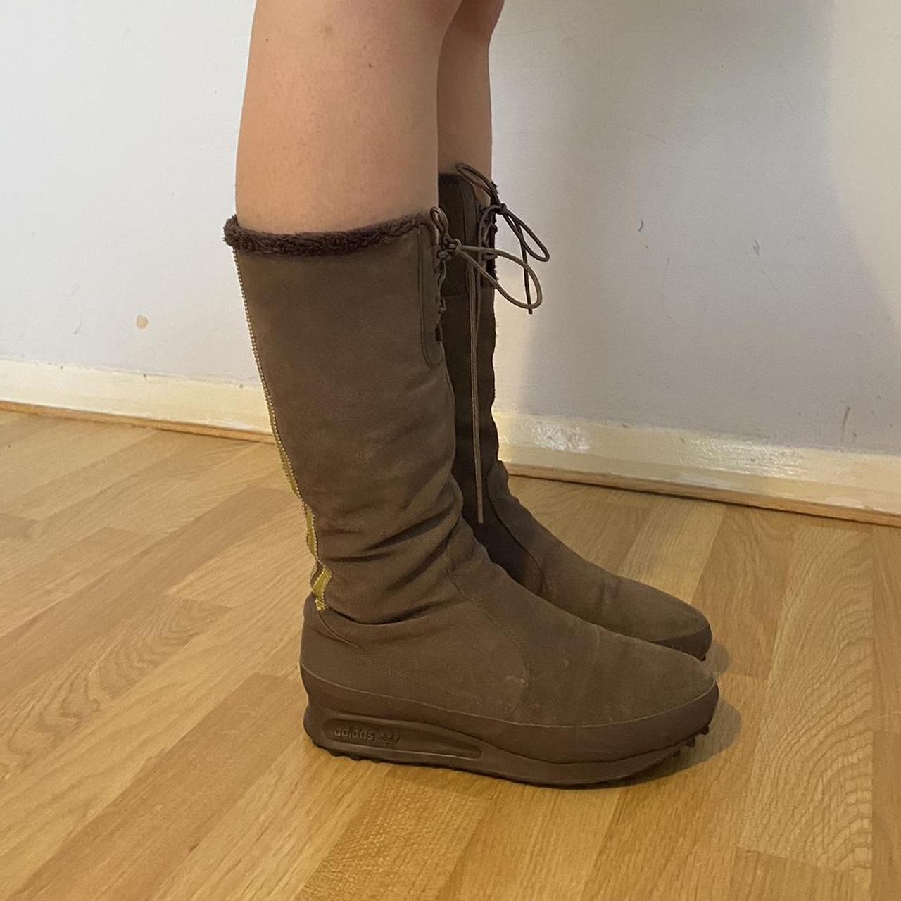 Vintage brown boxing shoes suede adidas high boots