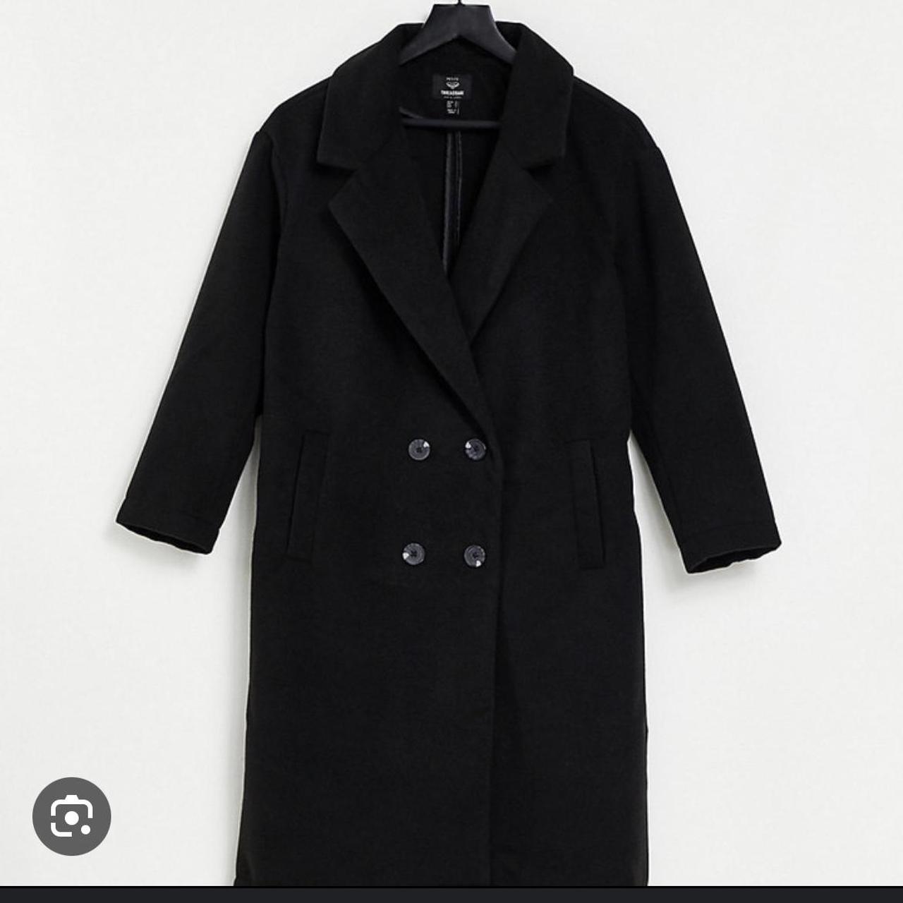 threadbare petite sophie black overcoat in a size... Depop