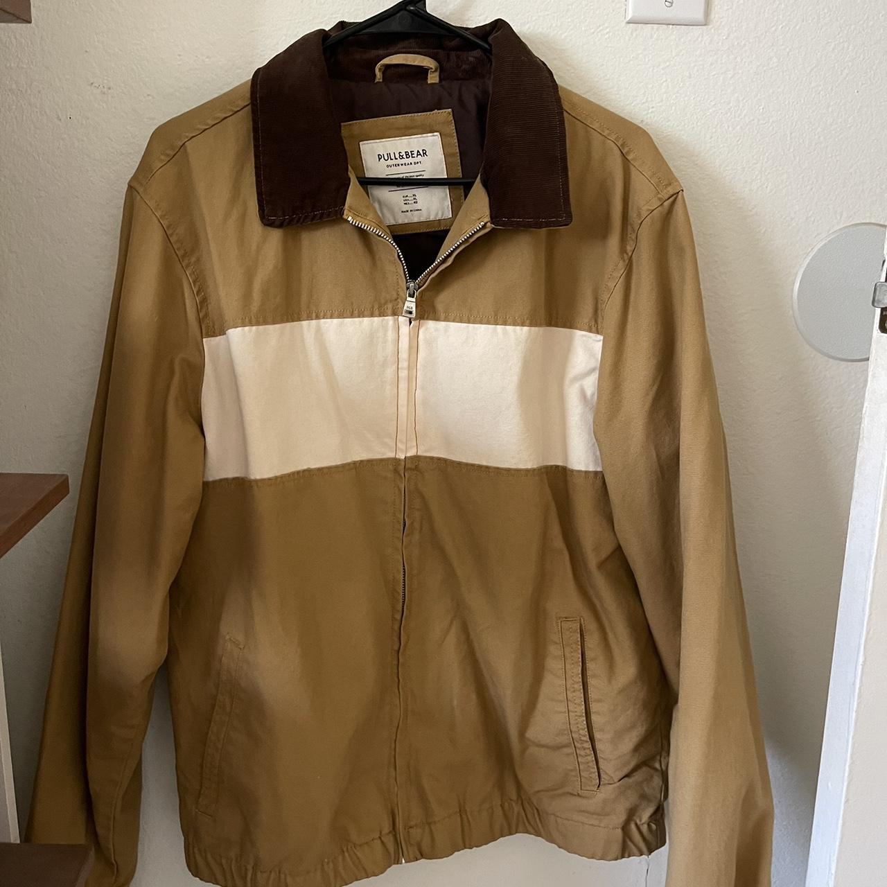 Pull&bear button front clearance coat in tan