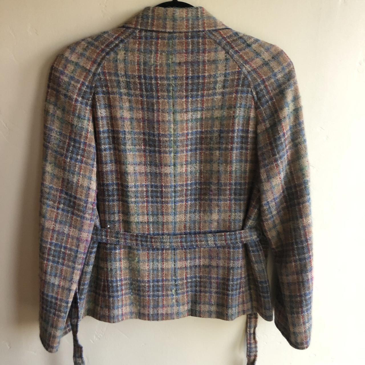 Vintage Jaeger London Twee Coat in Multicolor Plaid.... - Depop