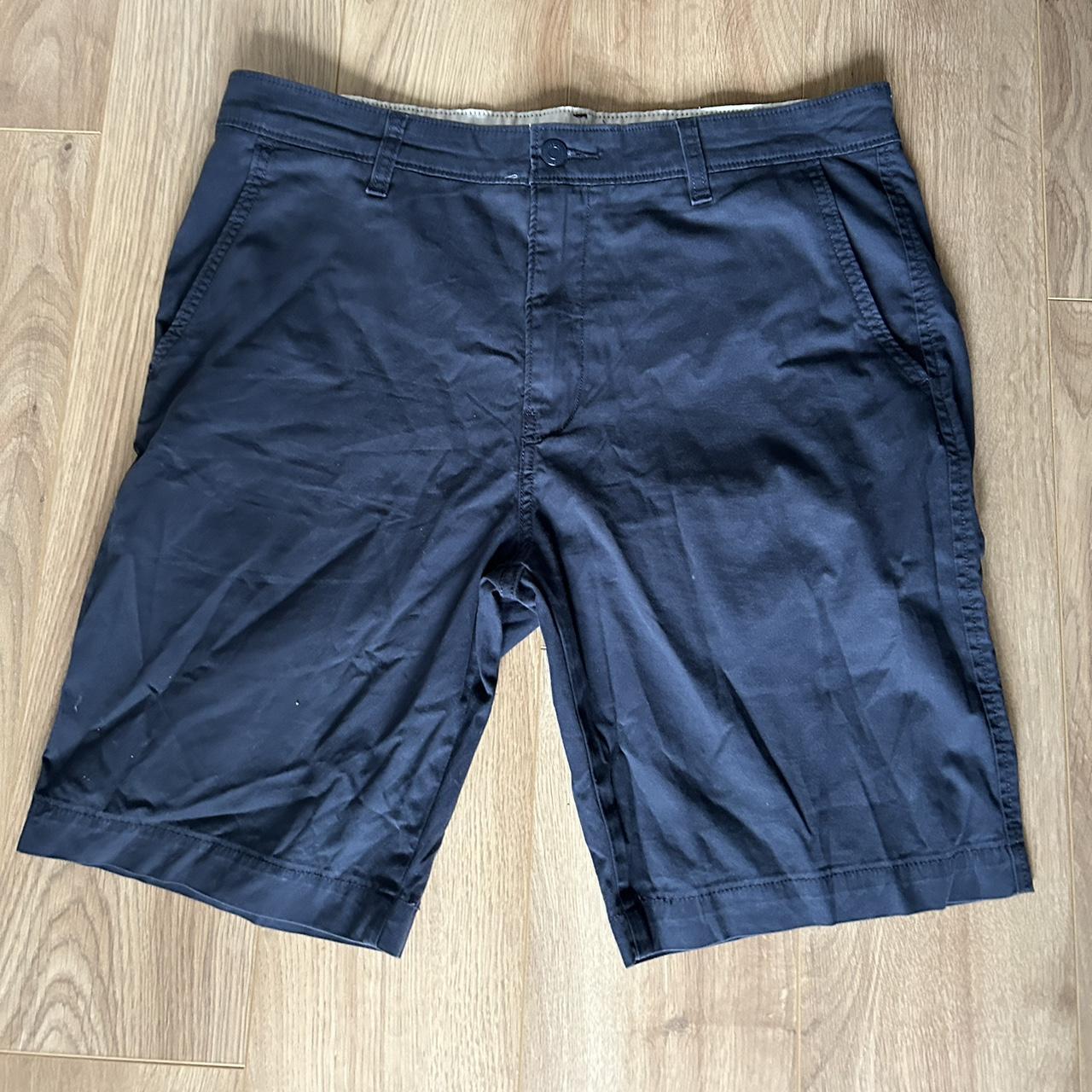 Levi Navy standard fit chino shorts 34 Worn once! - Depop