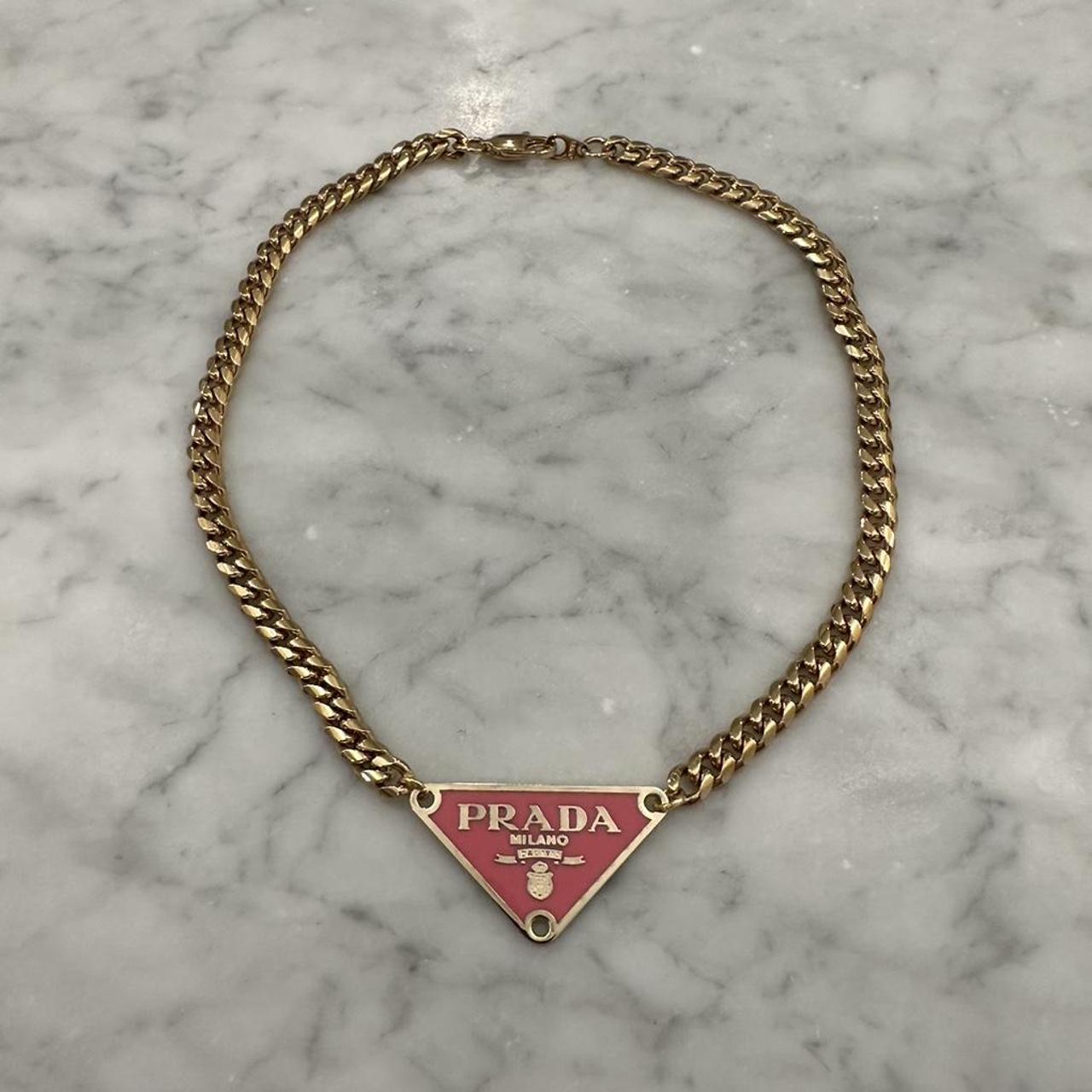 Prada plaque necklace