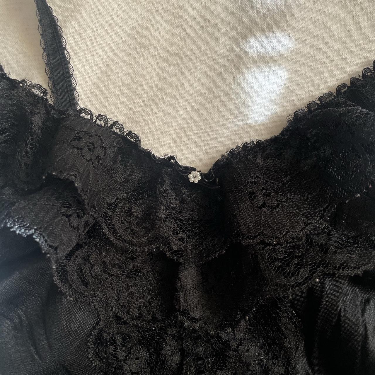 little black lace lingerie bodysuit loungewear 🖤 - Depop