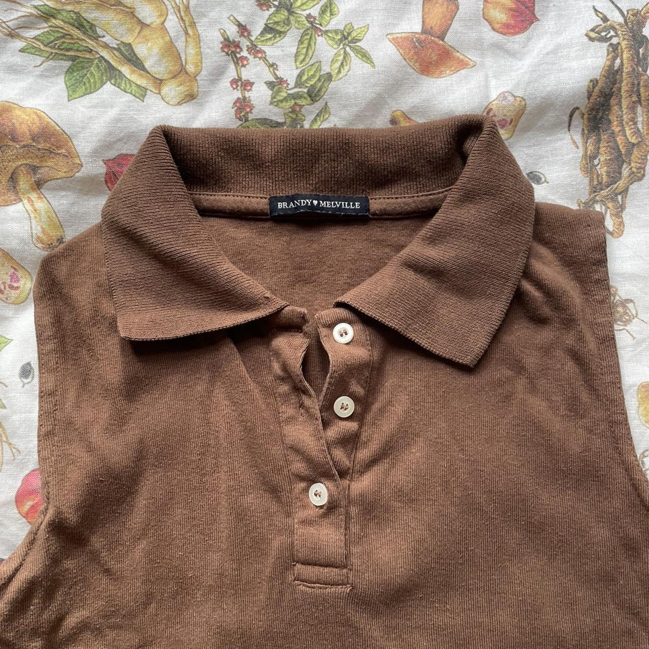 Brandy Melville Women's Brown Poloshirts Depop