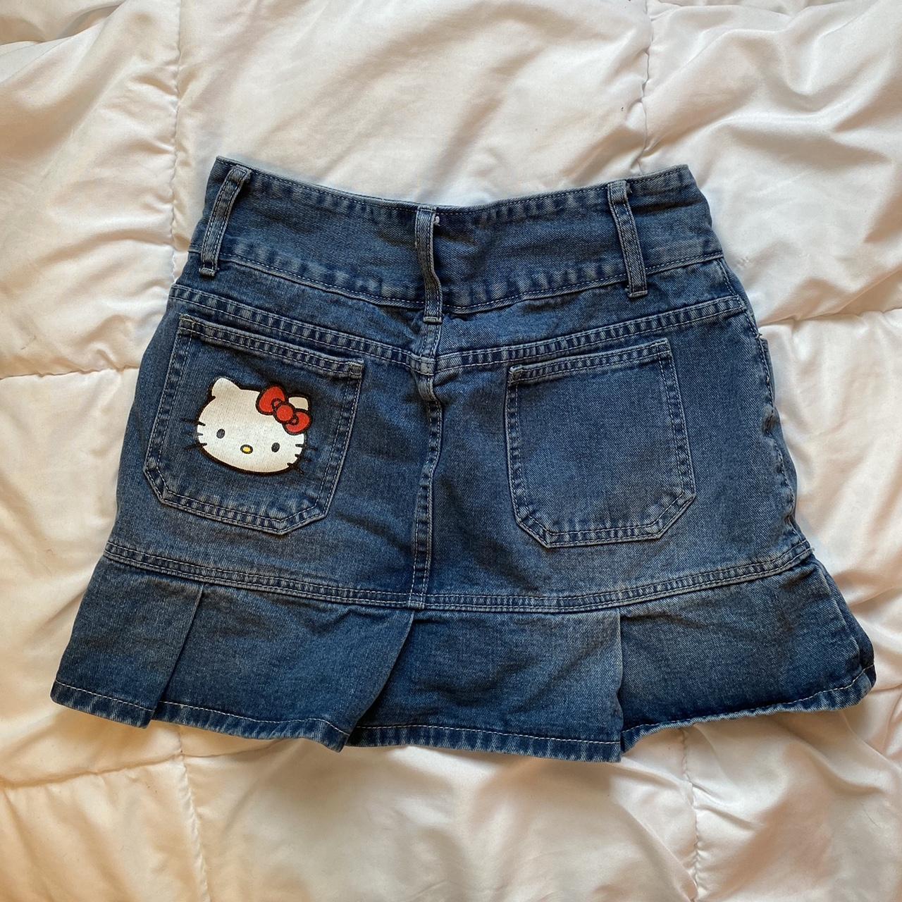 Adorable Hello Kitty denim skirt 🥺 Unknown brand and... - Depop