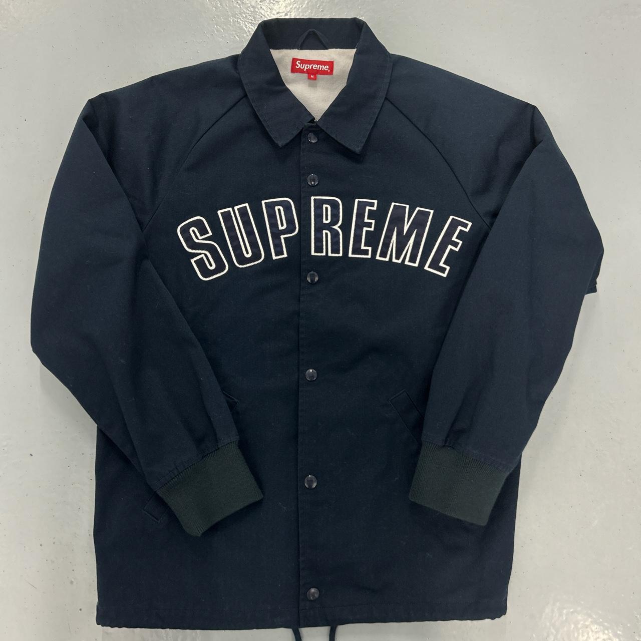Vintage supreme navy blue heavy duty coach jacket 🧥... - Depop