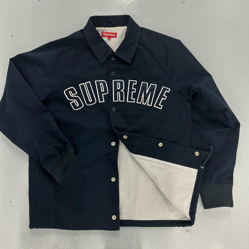 Vintage supreme navy blue heavy duty coach jacket 🧥... - Depop