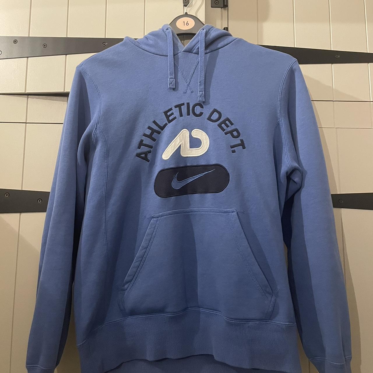 Nike athletic dept hoodie Blue Size S No offers... - Depop