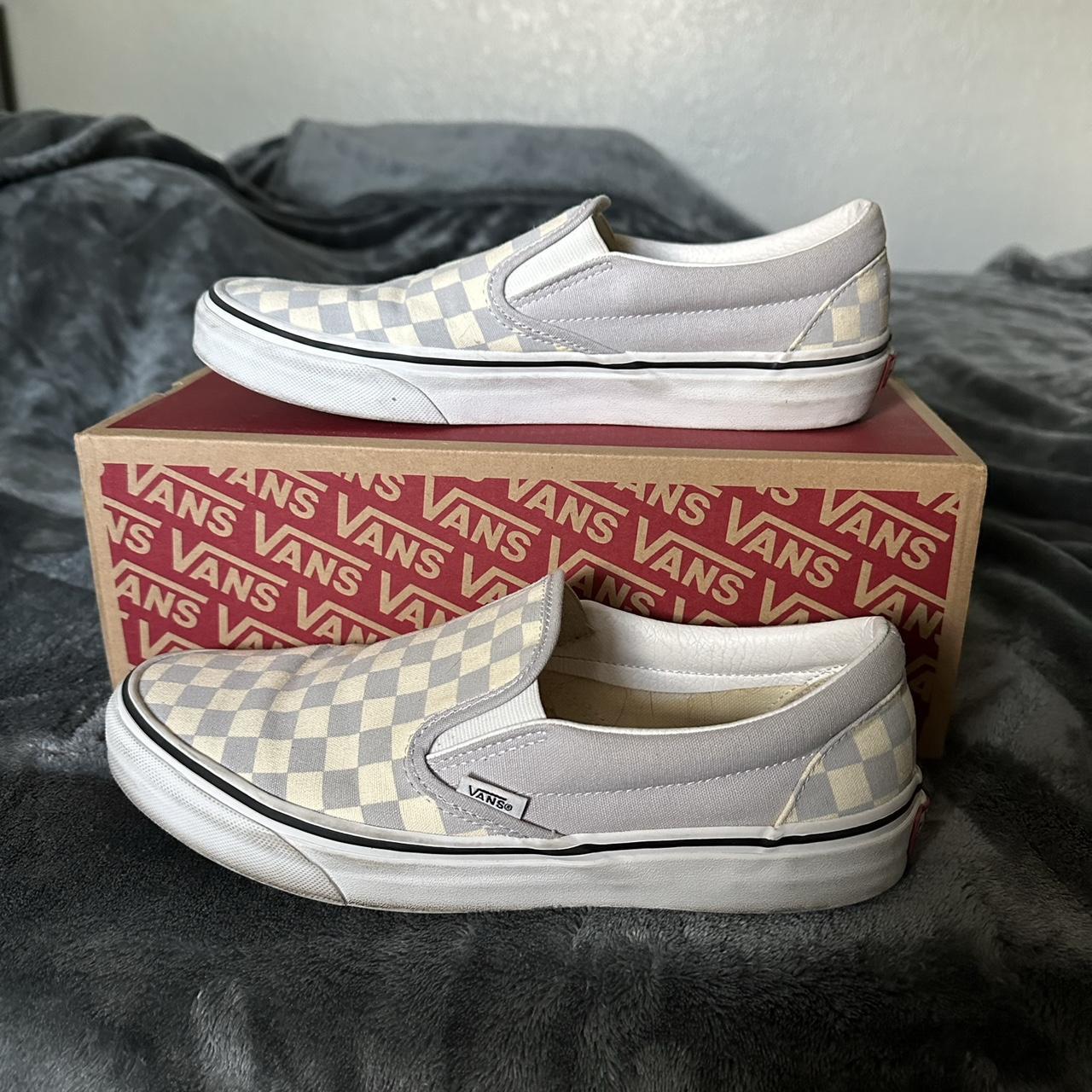 Grey dawn true white checkerboard sale vans