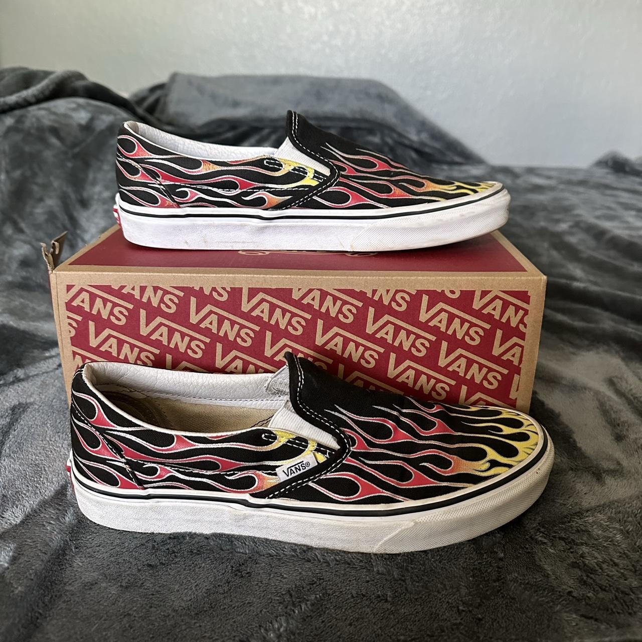 Vans flame clearance slip ons