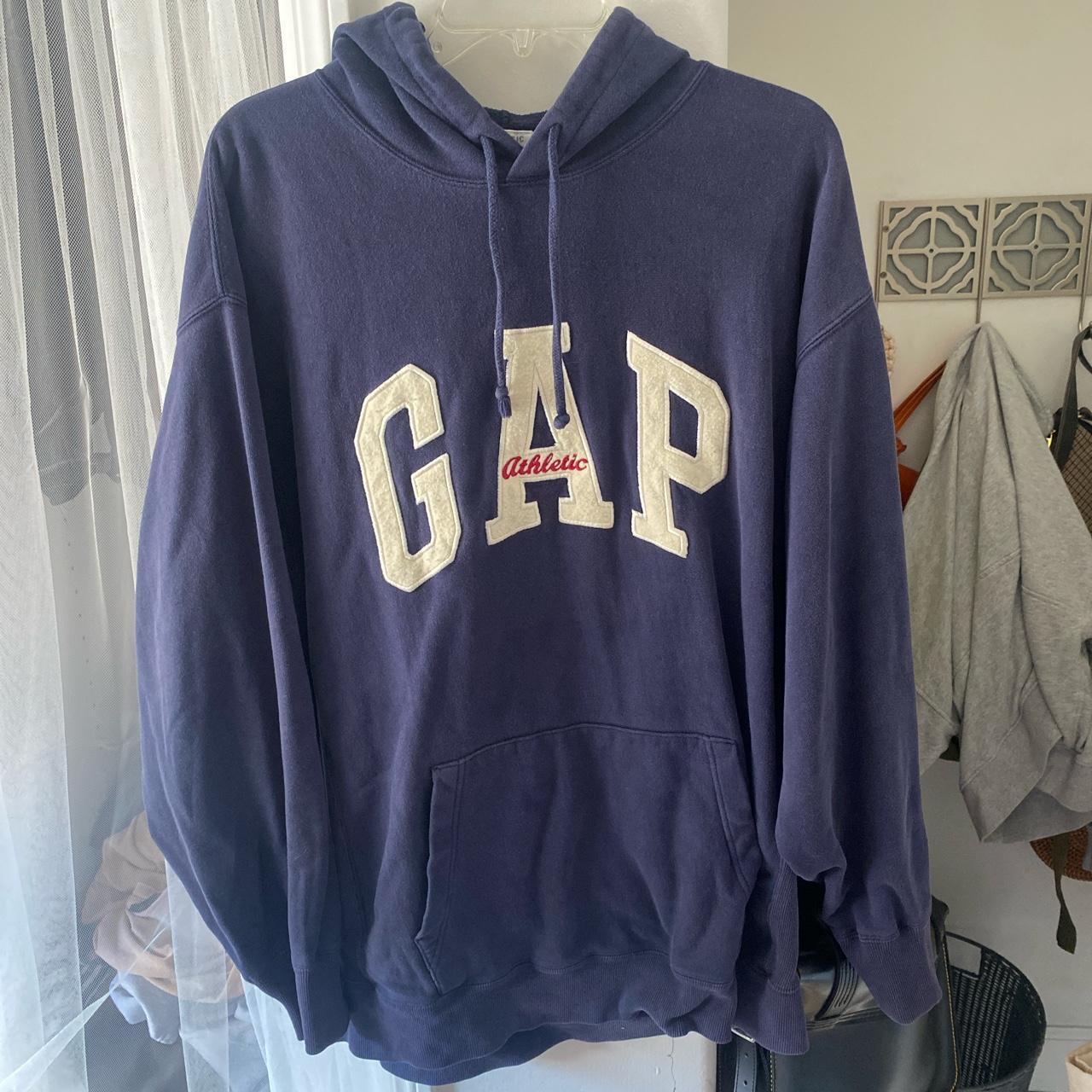 Gap Men's Navy and White Hoodie | Depop