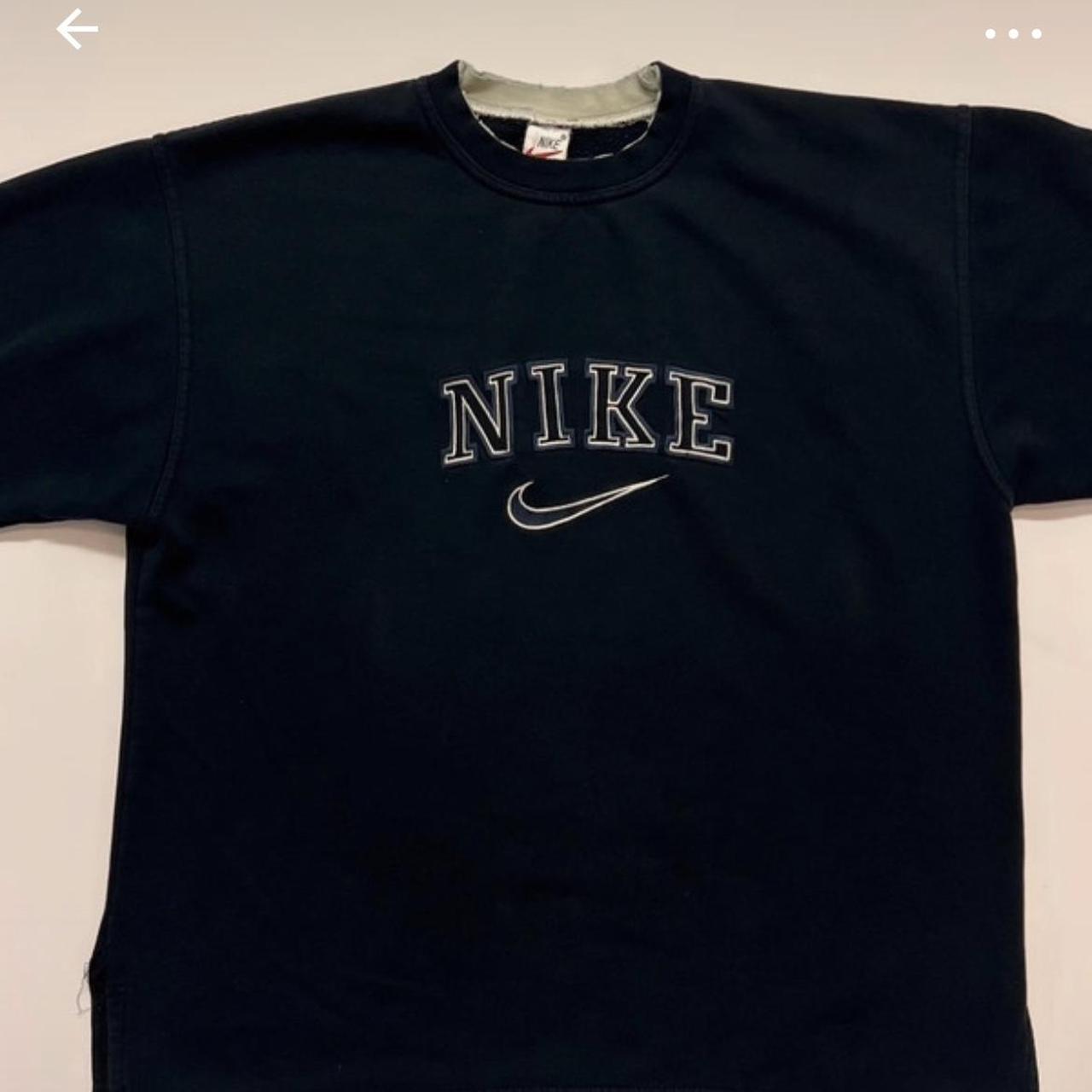 LOOKING FOR navy vintage Nike spellout sweatshirt -... - Depop