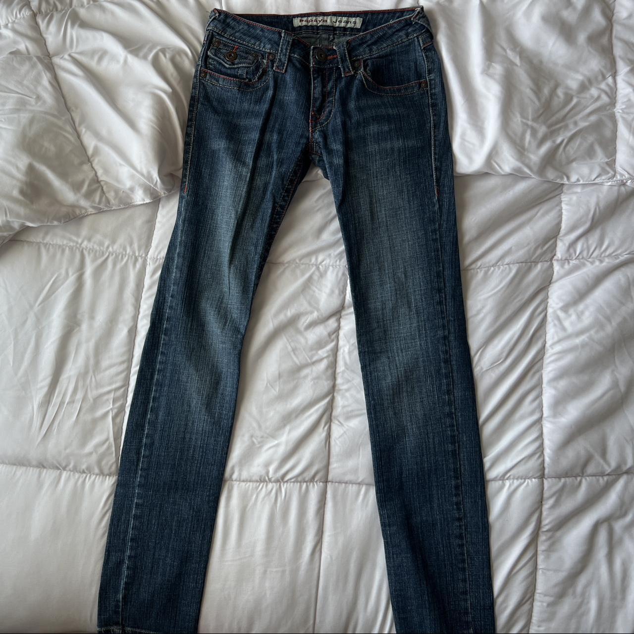 Papaya Women's Navy Jeans Depop