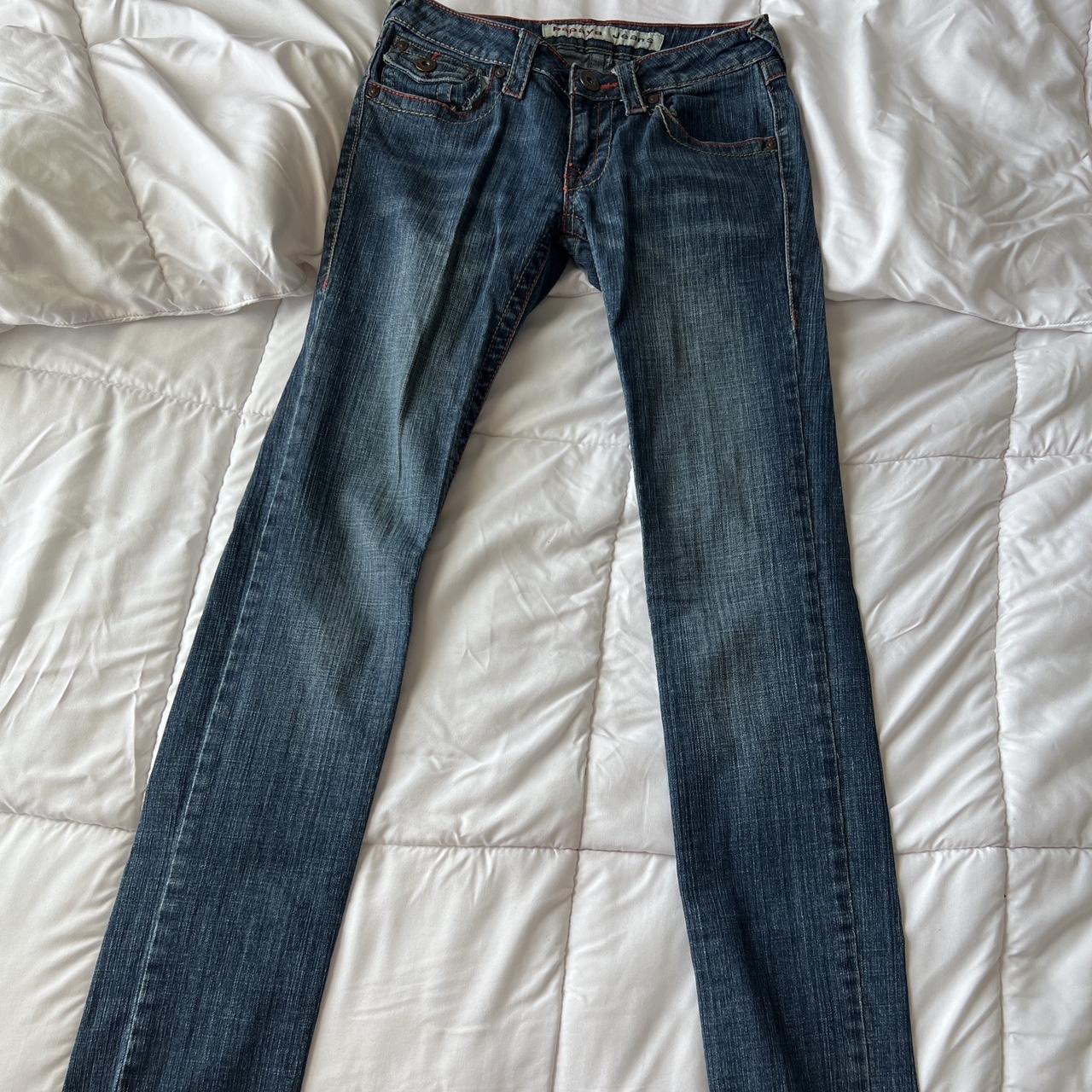 Papaya Women's Navy Jeans Depop