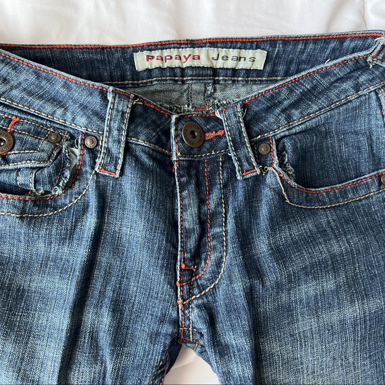 Papaya Women's Navy Jeans Depop