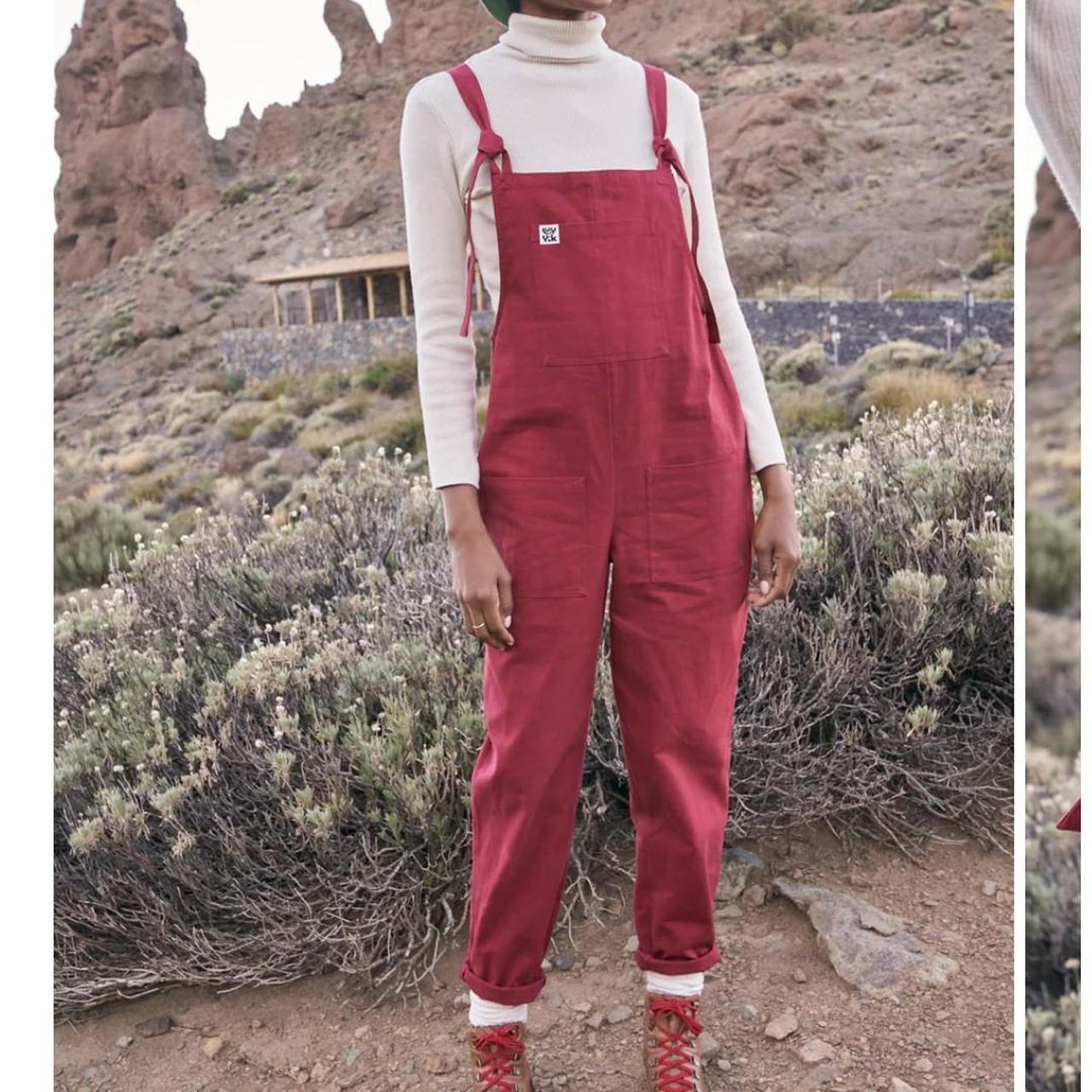 Lucy & Yak maroon dungarees uk size 16, us size 12... Depop