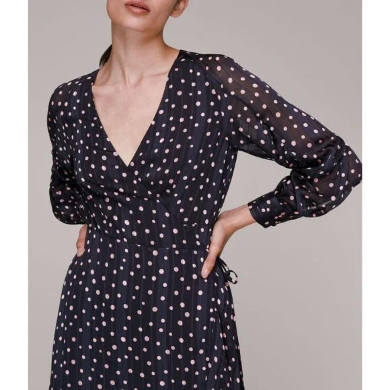 Whistles blue polka dot clearance dress