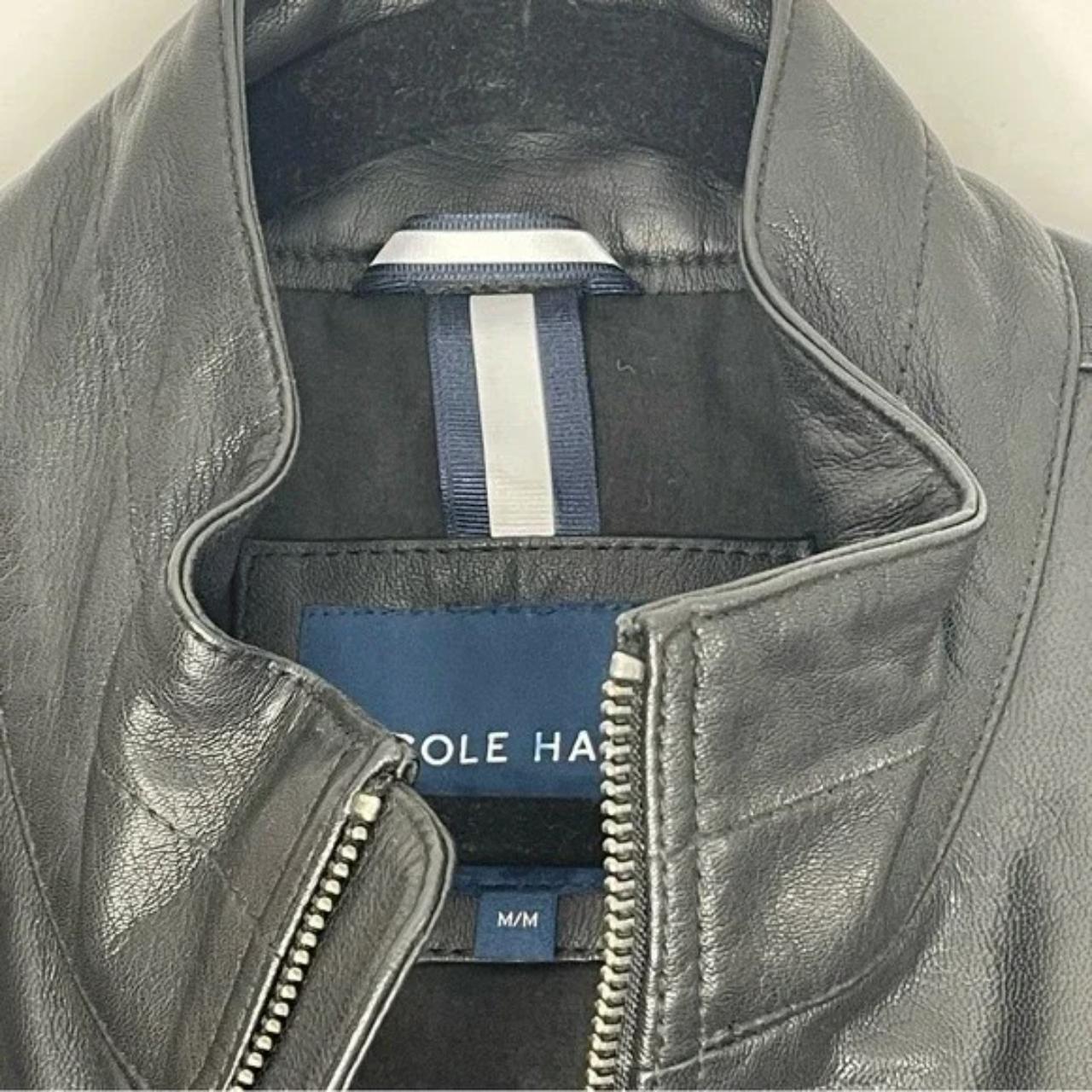 Cole haan men's leather trucker clearance jacket