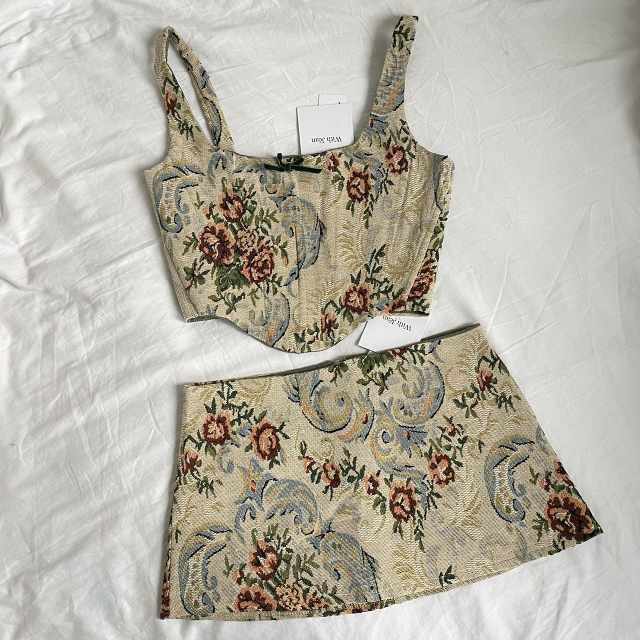 With Jéan Women's Green and Cream Corset