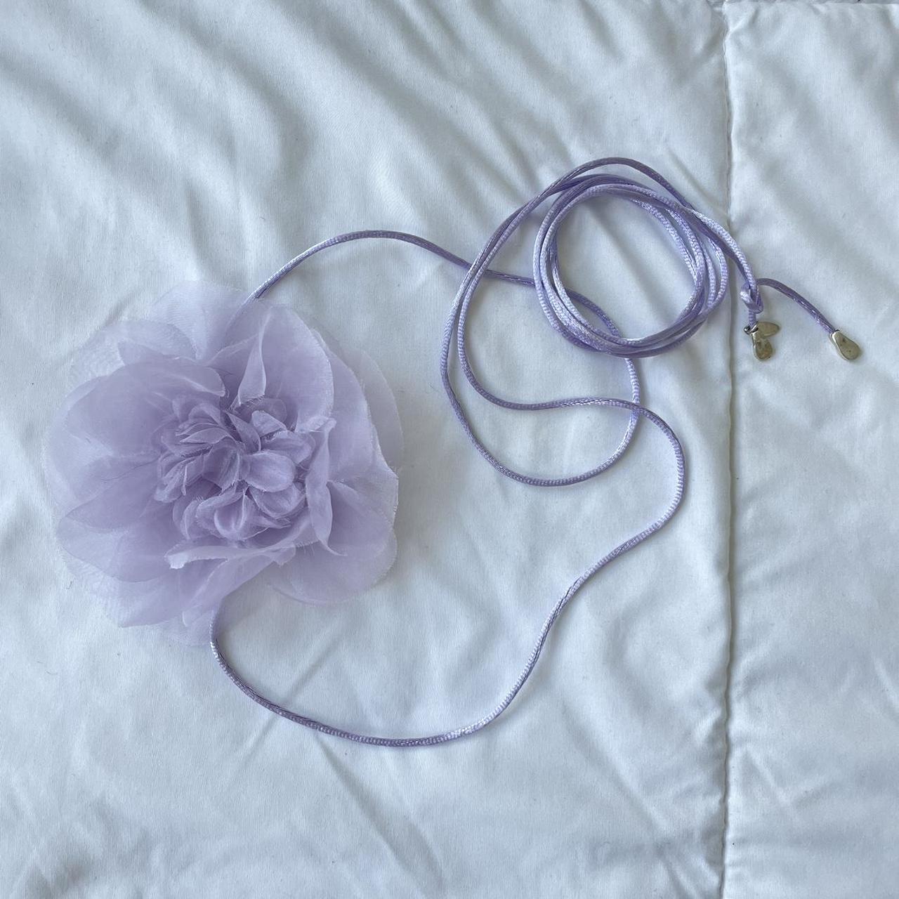 Purple flower necklace So cute!! Handmade, beautiful... - Depop