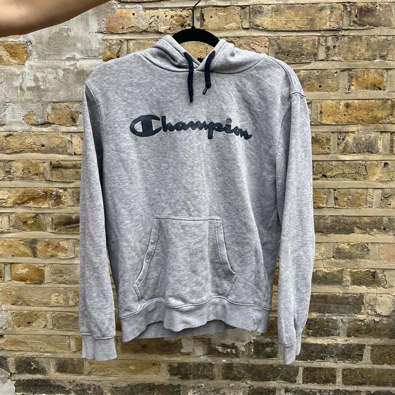 Champion grey hoodie with black logo hoodies