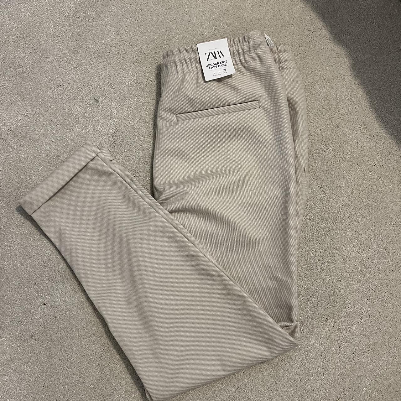 Zara cream JOGGER KNIT EASY CARE Never warn still