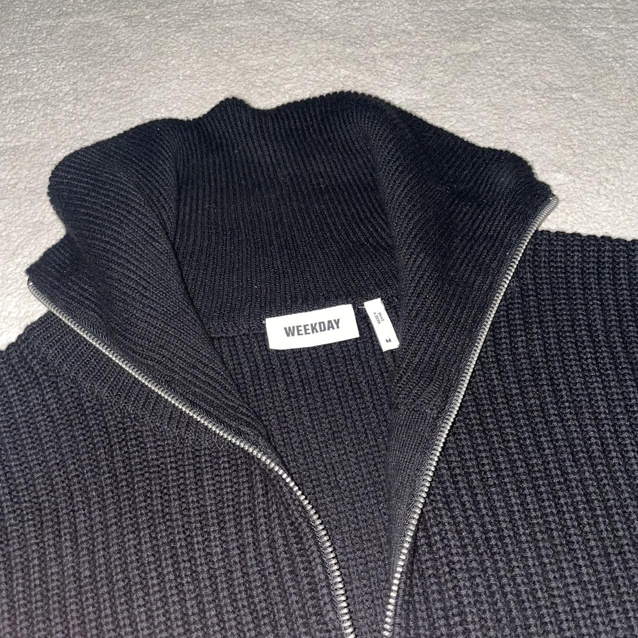 Weekday harry knitted half zip sweater Size medium... - Depop