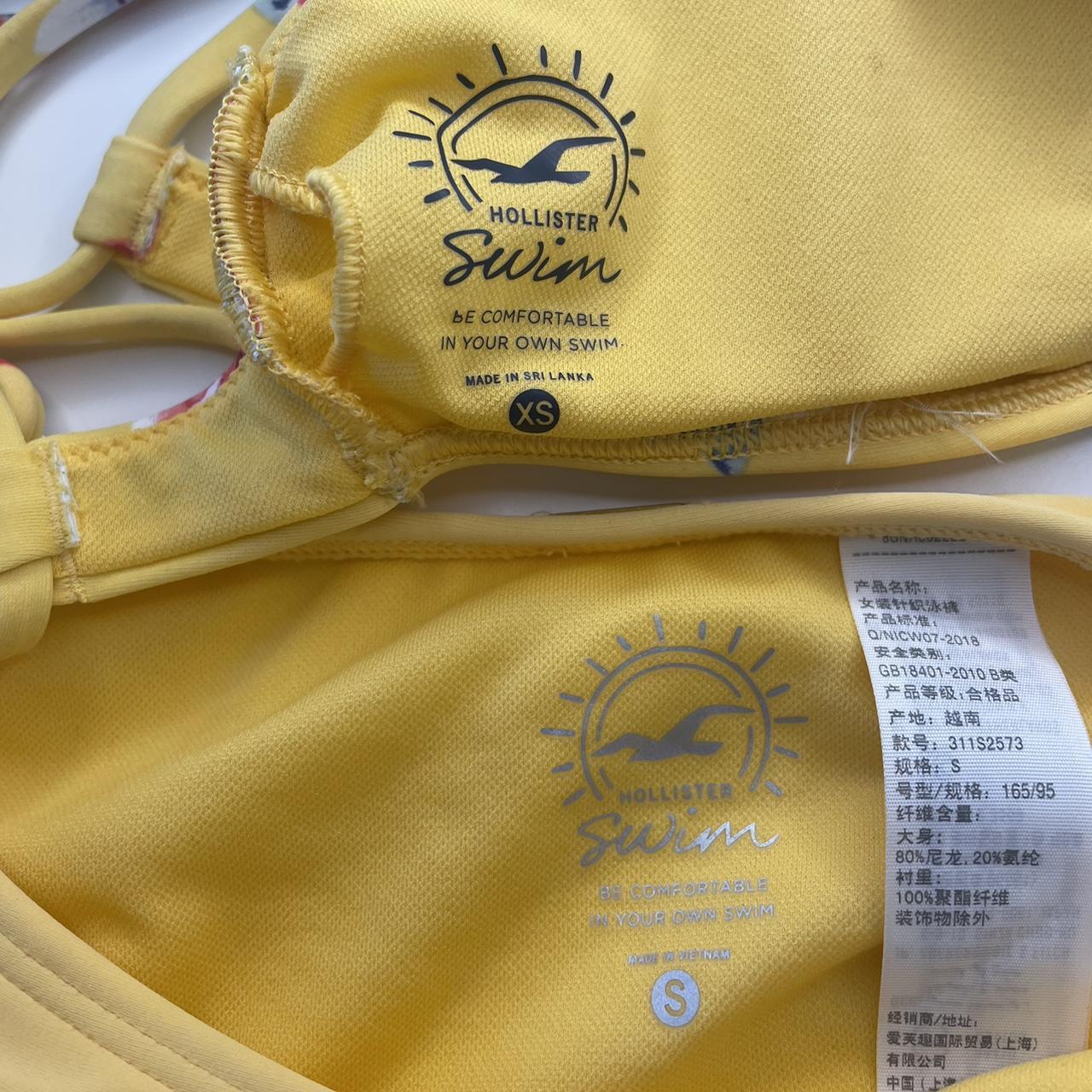 hollister yellow bikini top xs bottoms Depop