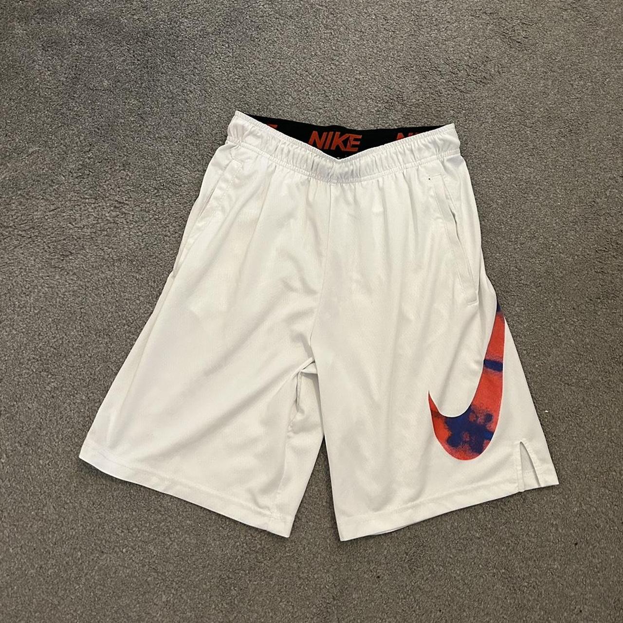 mens white nike dri fit shorts