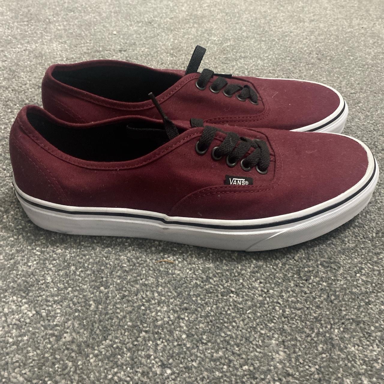 Burgundy Vans with Black laces Uk 7.5 Depop