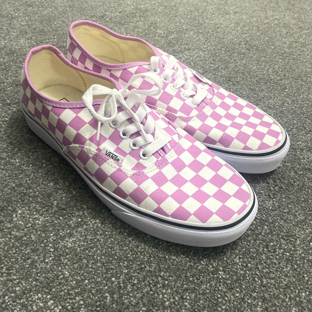 Pink and white checkered Vans Uk 7.5 Depop