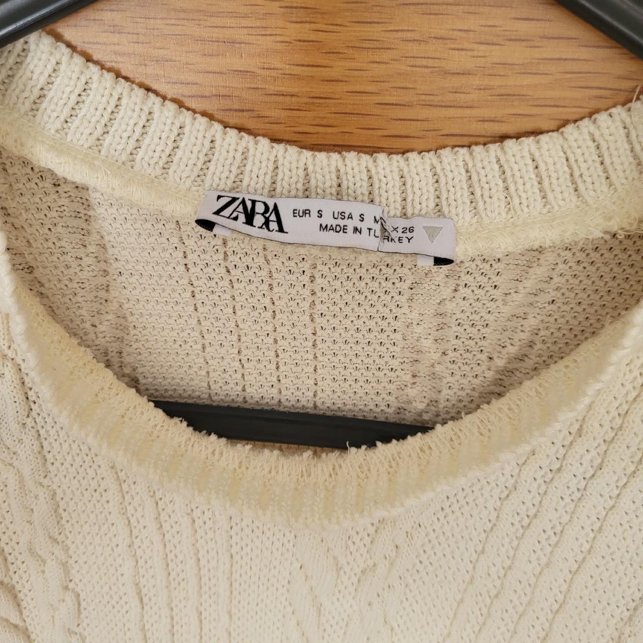 Zara cream knitted mid length dress. Size 6 New... - Depop