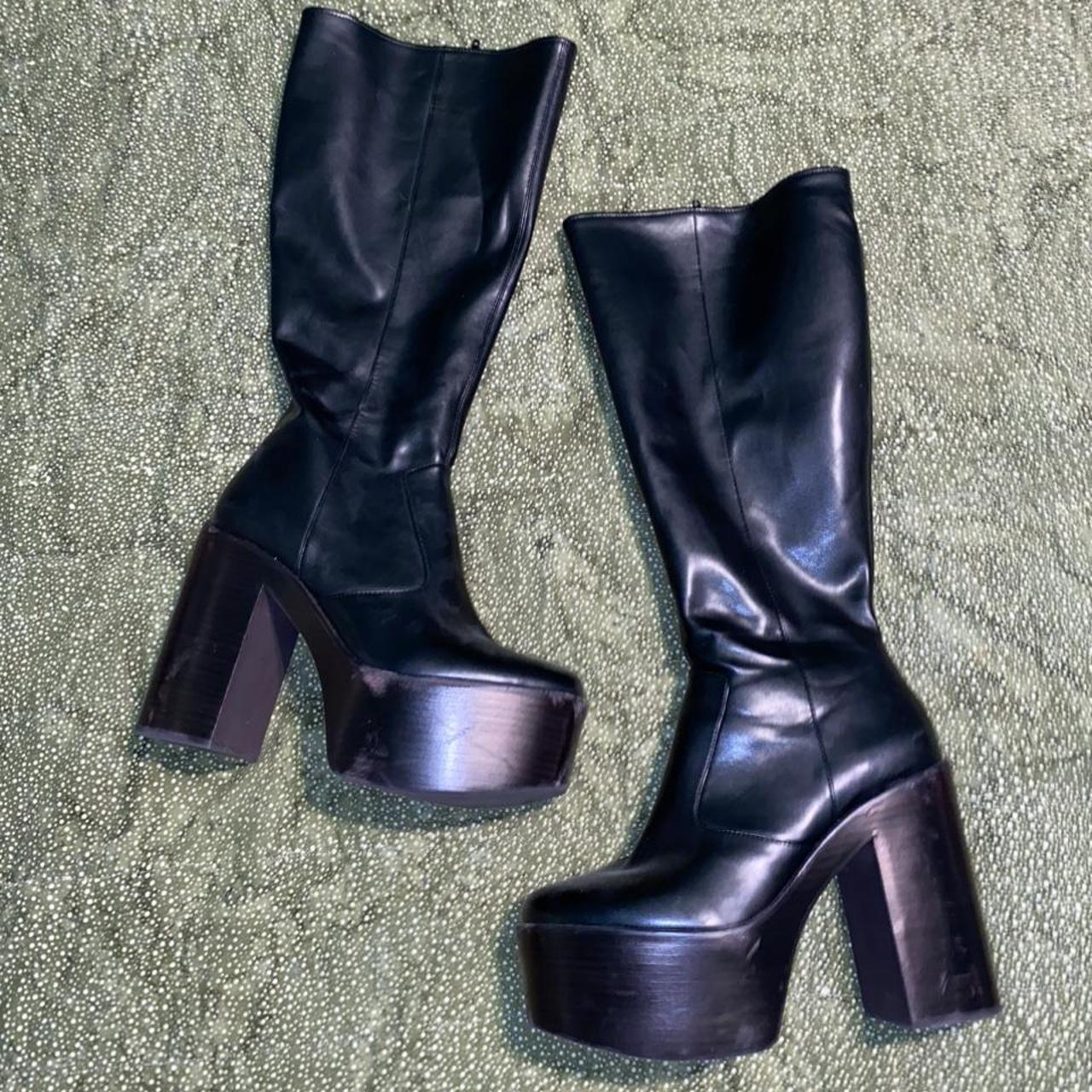 Jeffrey campbell wide calf platform boots! Only worn... - Depop