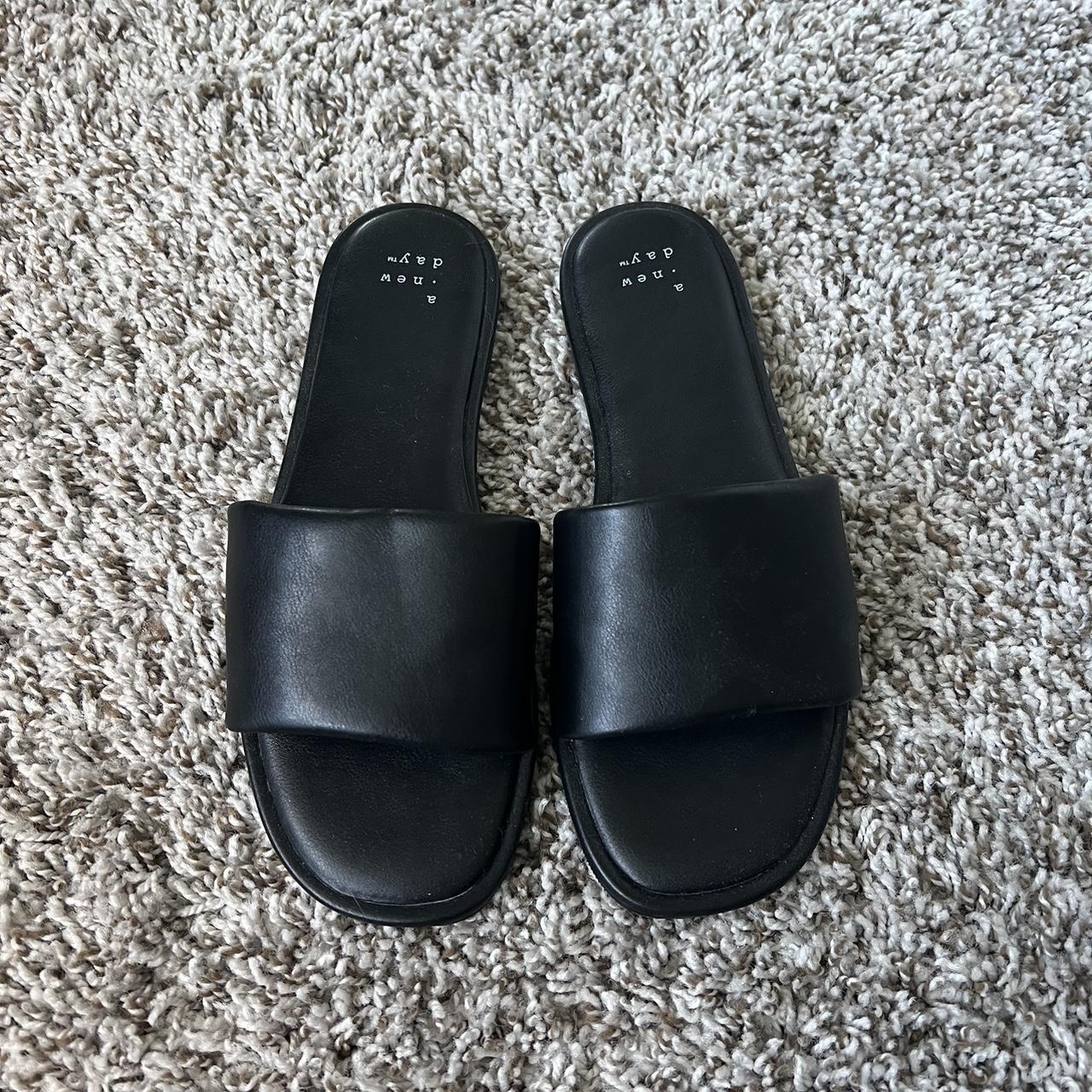 “a new day” target black sandals/slides only worn... - Depop