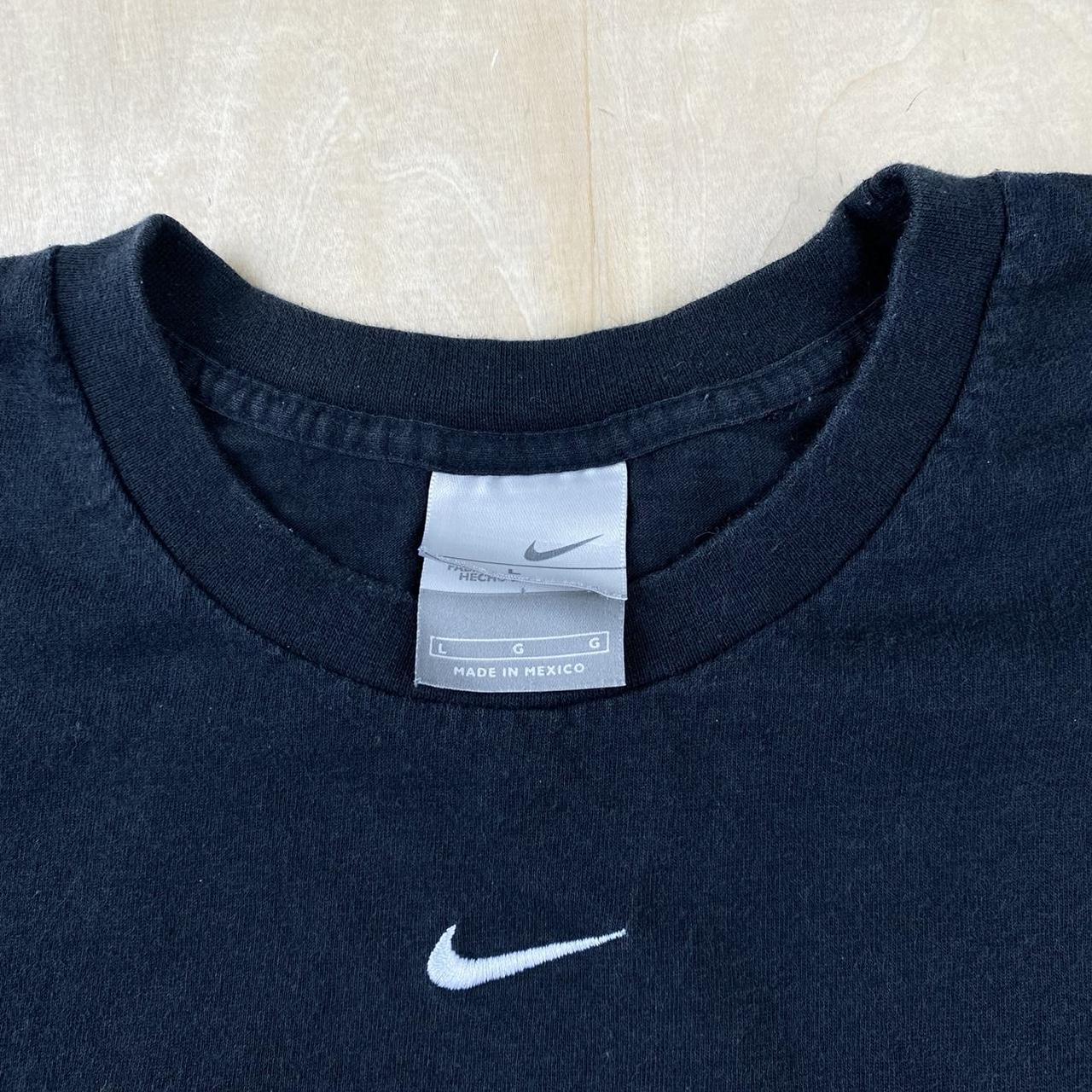 Vintage Nike Center Swoosh Black Long Sleeve Shirt... - Depop