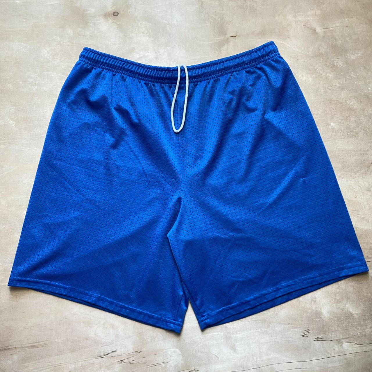 Soffe Men's Blue and White Shorts Depop