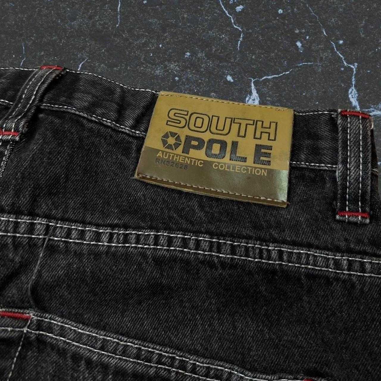 Southpole washed black baggy jeans, size 33x32... - Depop