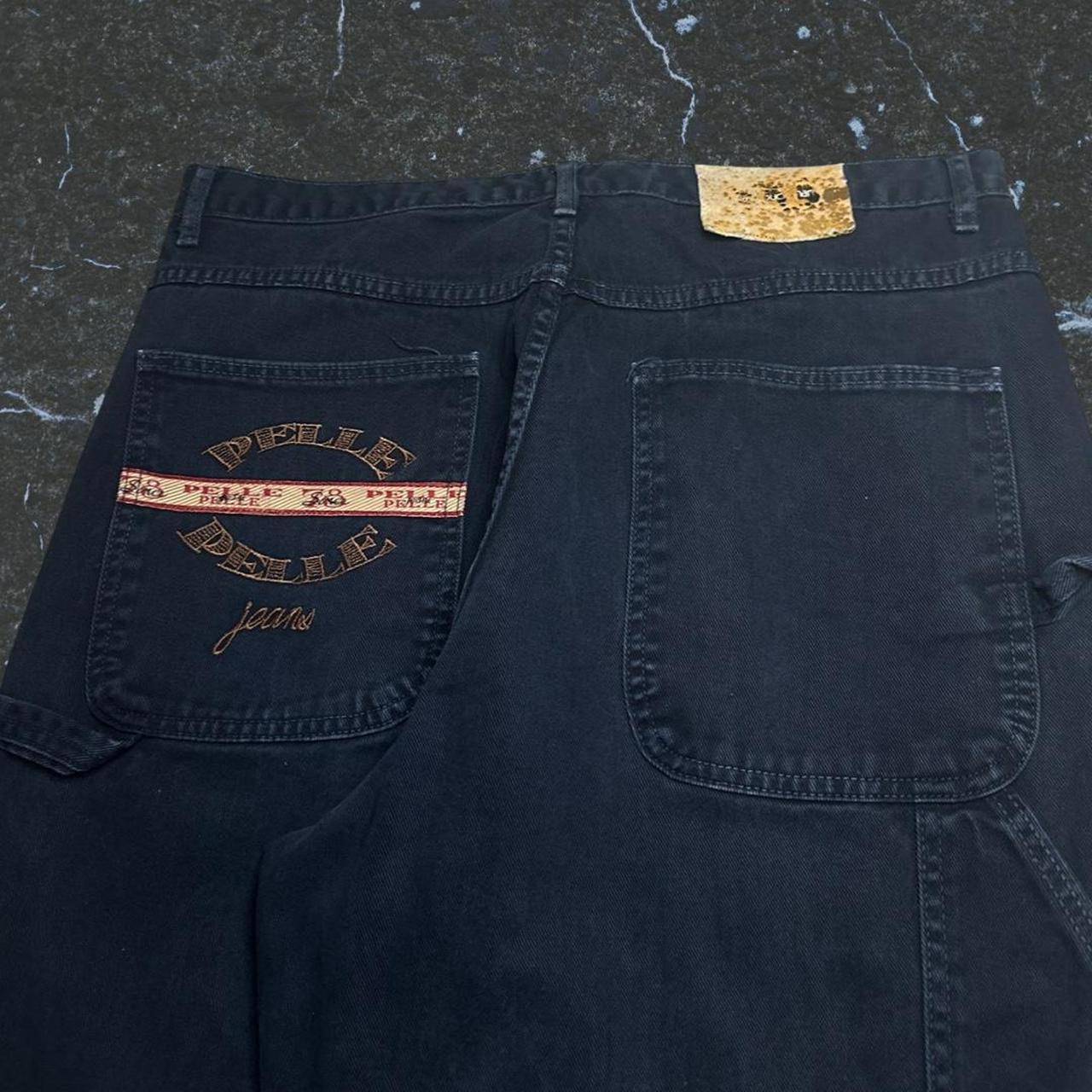 Pelle Pelle navy baggy carpenter jeans, size 36x32.... - Depop