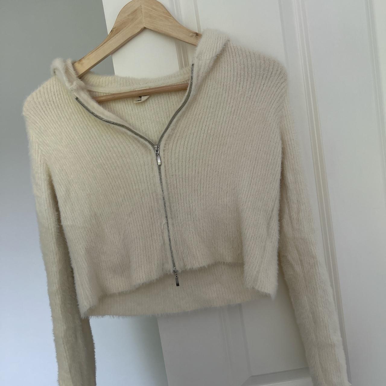 Fluffy cream cropped zip hoodie Zip hoodie Zips... Depop