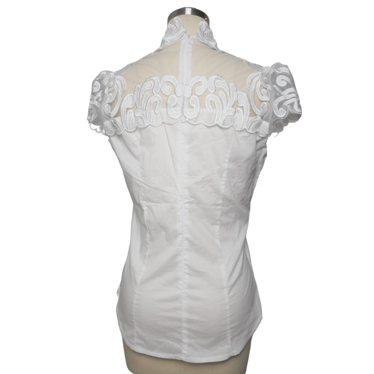 rhinestone lace paneled blouse, deadstock never...