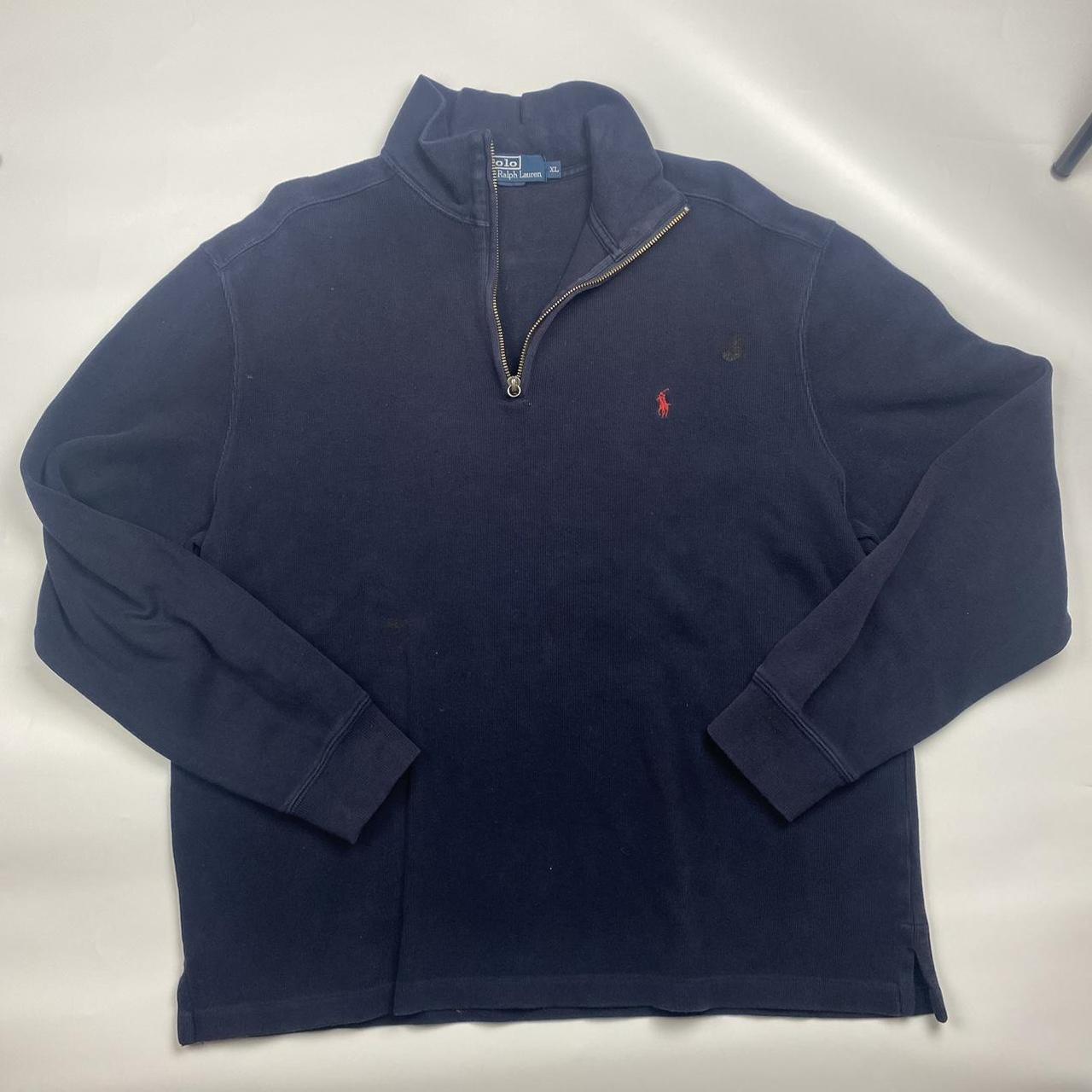 Polo Ralph Lauren Men's Navy and Red Jumper | Depop