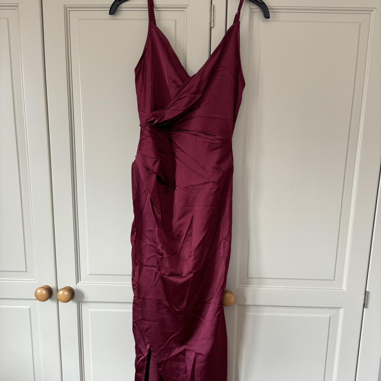 Plt burgundy satin dress best sale