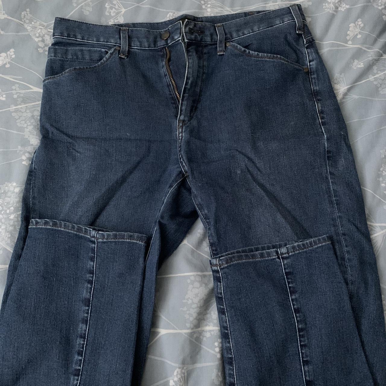 Uniqlo Straight Fit Jeans Mid Blue 33 Has stretch so... - Depop