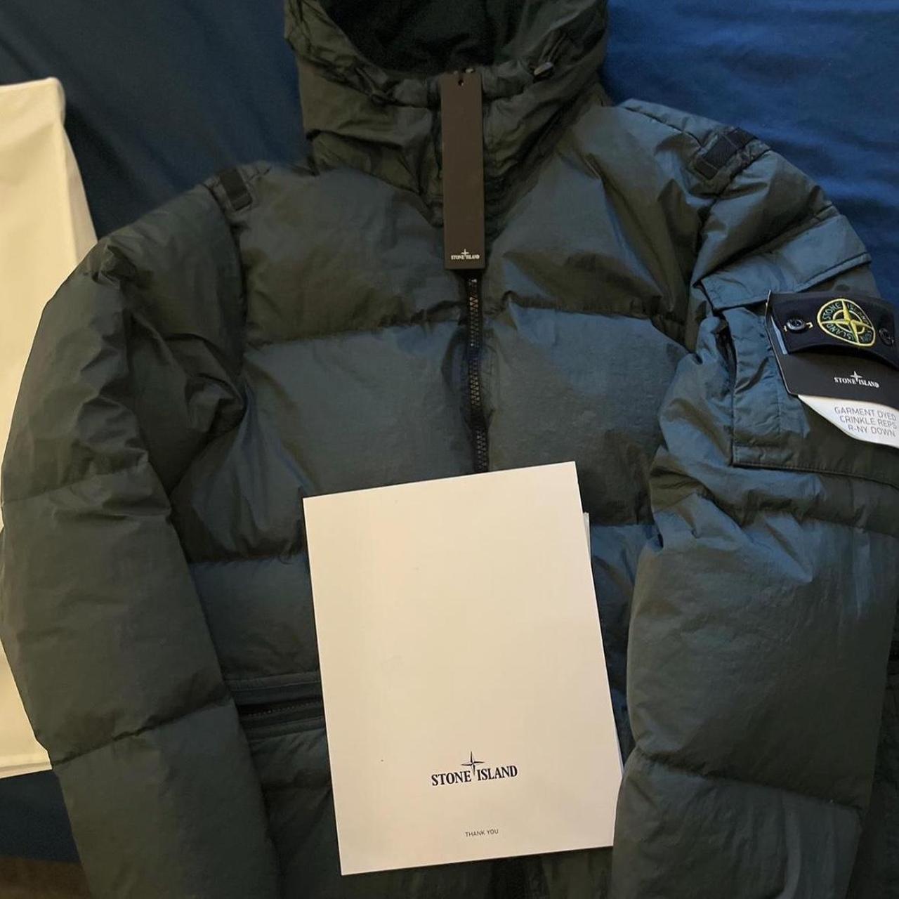 Stone Island Crinkle Reps R-Nylon down jacket dark... - Depop