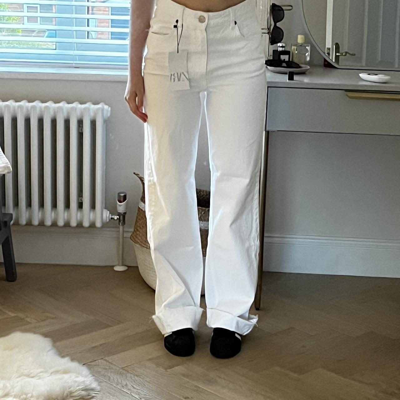 Zara Hirise full length white jeans Size 36/UK... Depop