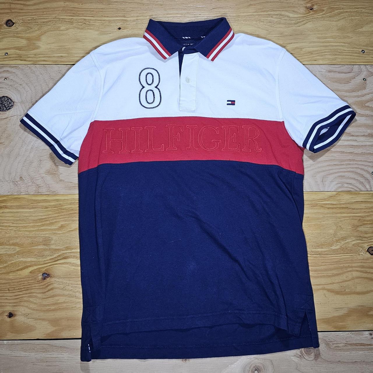 Tommy Hilfiger Polo Custom Fit Collared Rugby Shirt... - Depop