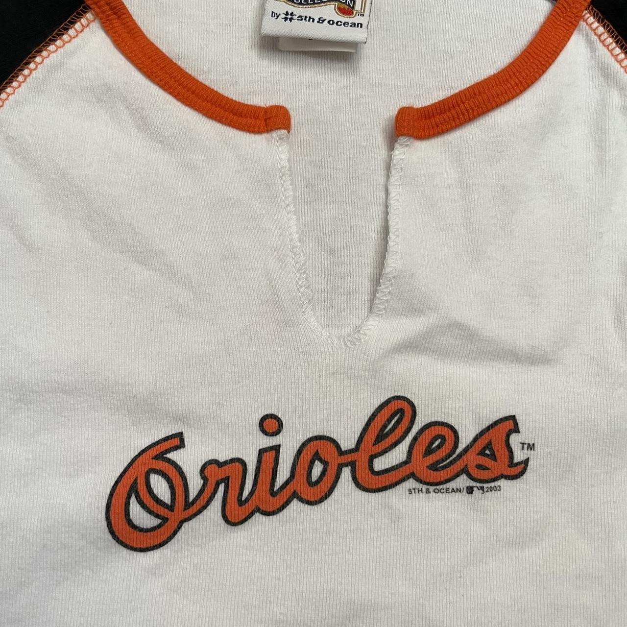 Orioles crop top vintage. Size Large but cut so fits - Depop