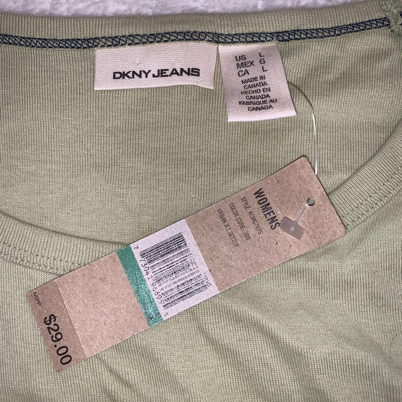 🦷 Dkny green shirt with rhinestone logo nwt 🦷Open... - Depop