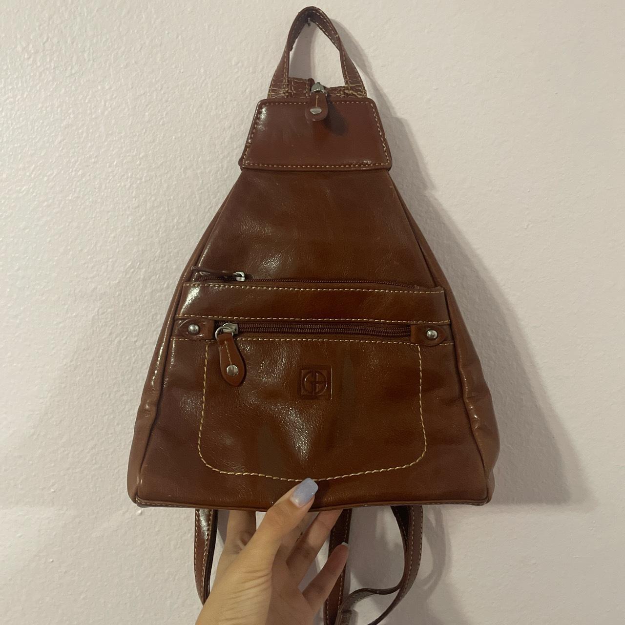 Giani Bernini Brown Leather Purse Handbag Shoulder Bag 